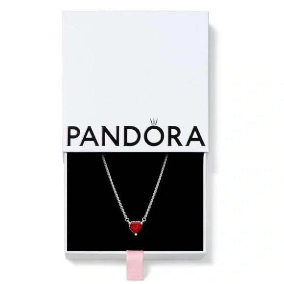 Pandora Sparkling Heart Halo Pendant Collier Necklace - Picture 4 of 4